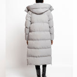 Women’s Cosy Long Grey Coat with Fleece Pocket Lining