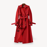Elegant Classic Trench Coat for Women | Belted Longline Waterproof