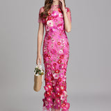 Sleeveless Floral Maxi Dress for Women – Elegant Evening Wear