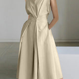 Elegant Guest Wedding Dress with Shirt Collar