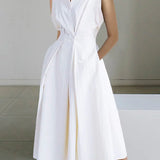 Elegant Guest Wedding Dress with Shirt Collar