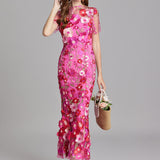 Sleeveless Floral Maxi Dress for Women – Elegant Evening Wear