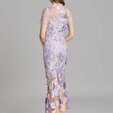 Sleeveless Floral Maxi Dress for Women – Elegant Evening Wear