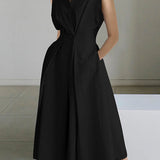 Elegant Guest Wedding Dress with Shirt Collar