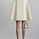 Cape Blazer Mini Dress with V Neck and Tailored Fit