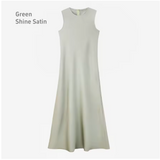 Long Sleeve Maxi Dress with Layered Front and Round Neckline