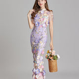 Sleeveless Floral Maxi Dress for Women – Elegant Evening Wear