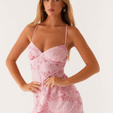 Sequin & Beaded Mini Dress with Open Back