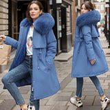 Waterproof Winter Coat with Faux Fur Collar and Belt
