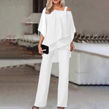 Women’s Cold Shoulder Jumpsuit – Elegant Two-Piece Set