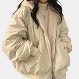 Women’s Short Hooded Winter Jacket – Warm Padded Cold Weather Coat