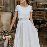 Women's Wedding Gown – Elegant Lace-Top Bridal Dress