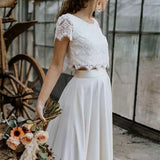 Women's Wedding Gown – Elegant Lace-Top Bridal Dress