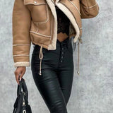 Women’s Elegant Black Jacket with Button Front