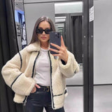 Women’s Fleece Zip Jacket with Contrast Seams