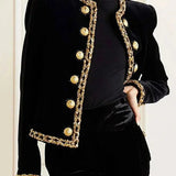 Women’s Smart Black Jacket with Round Neck