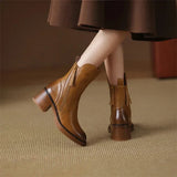 Stylish Women’s Block Heel Ankle Boots with Side Zipper