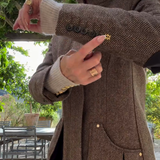 Women’s Brown Tweed Jacket with Stand Collar