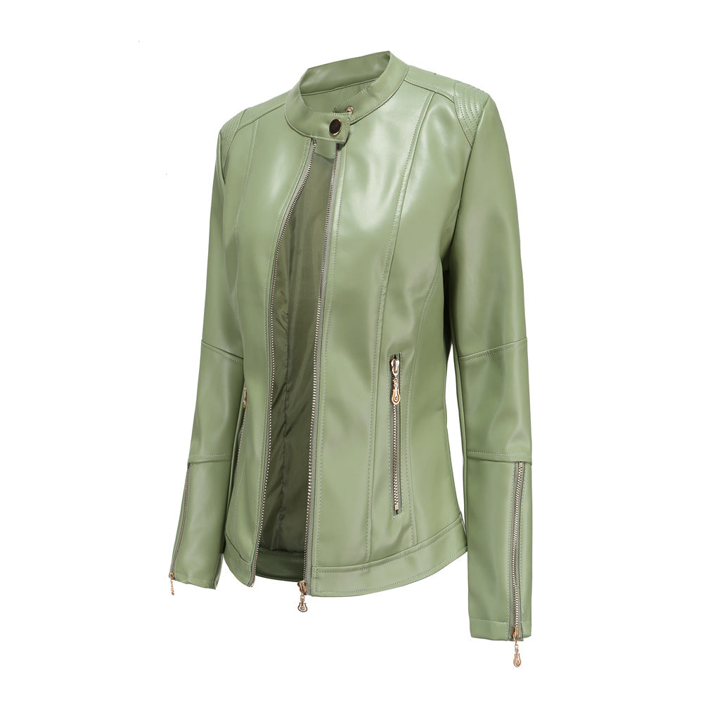 Fashion women's leather PU jacket