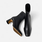 Women’s Vintage Square-Toe Ankle Boots – Chic Retro Style