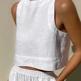 Chic Linen Crop & Trouser Set for Summer