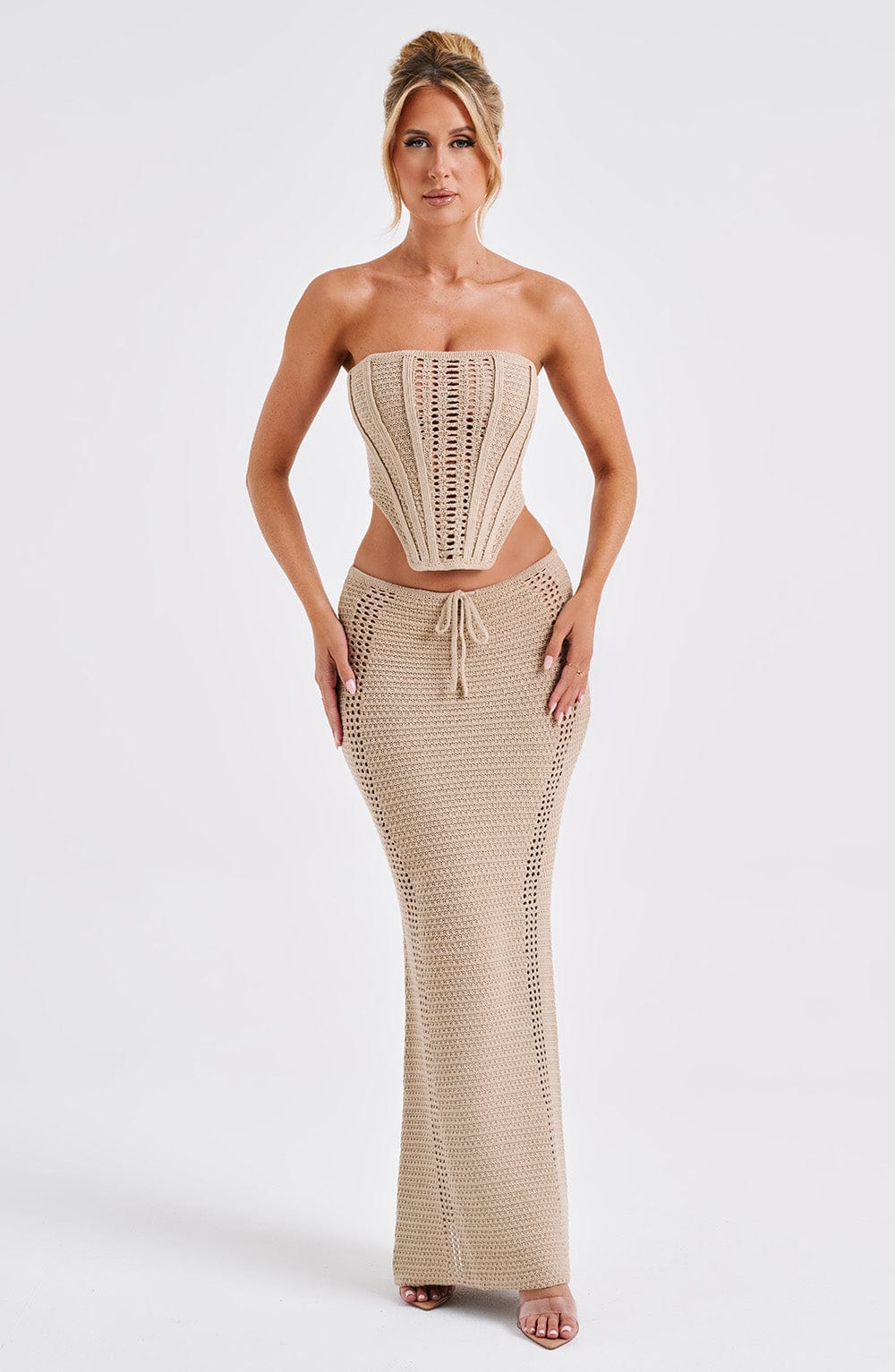 MIRA MAXI SKIRT - BEIGE