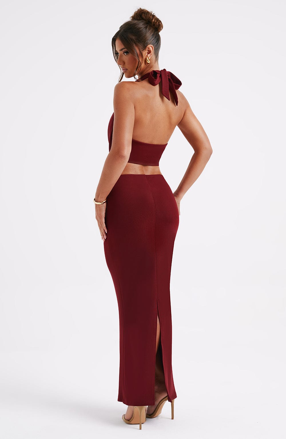 NERISSA MAXI SKIRT - BURGUNDY