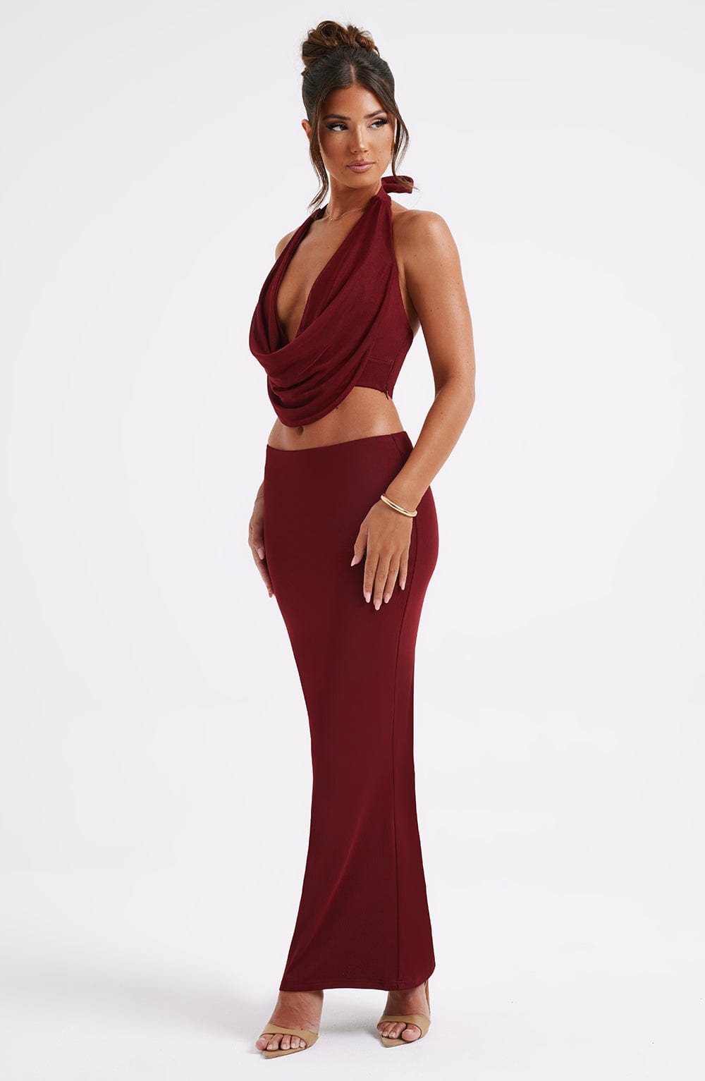 NERISSA MAXI SKIRT - BURGUNDY