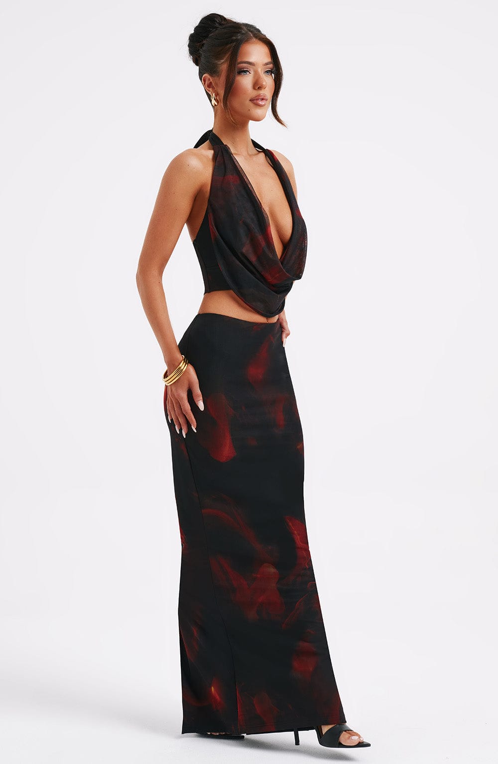 NERISSA MAXI DRESS - FIRE PRINT