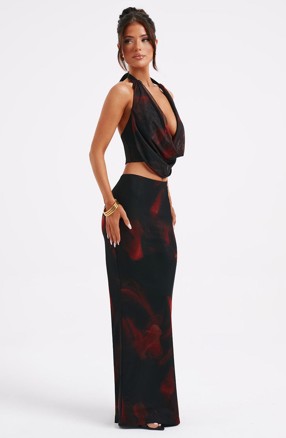 NERISSA MAXI DRESS - FIRE PRINT