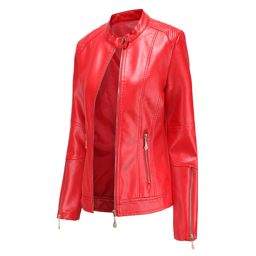 Fashion women's leather PU jacket