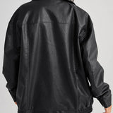 Women’s Oversized Leather Bomber Jacket