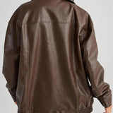 Women’s Oversized Leather Bomber Jacket