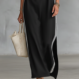 Women's Button‑Down Collar Maxi Sweat Dress