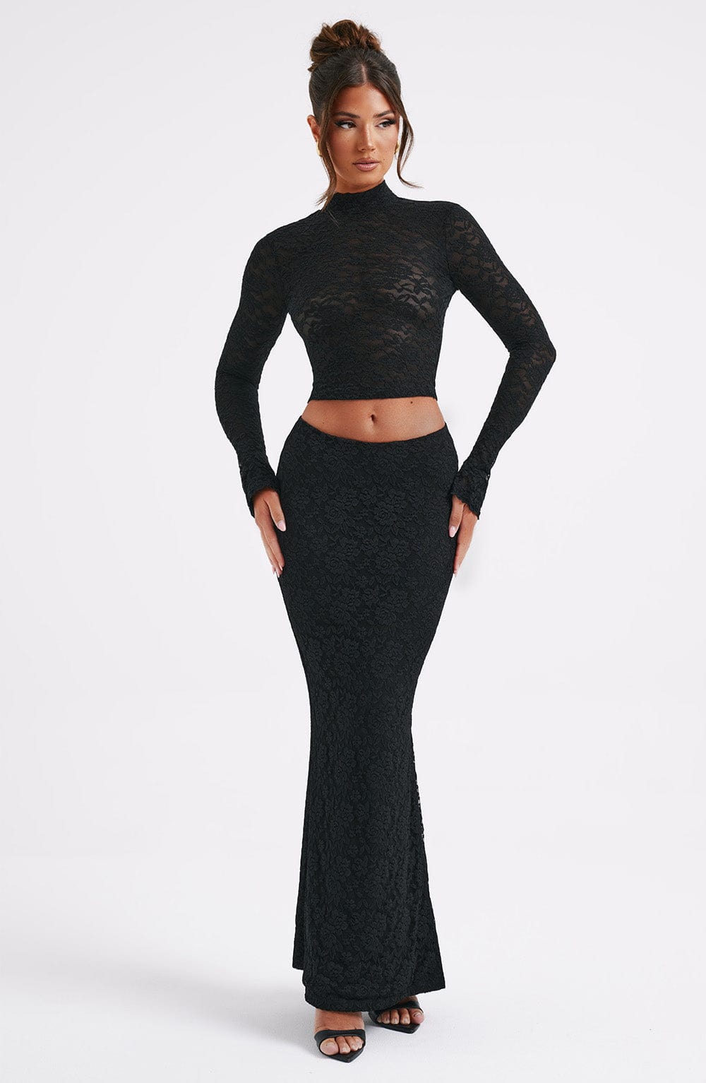 RHEA MAXI SKIRT - BLACK