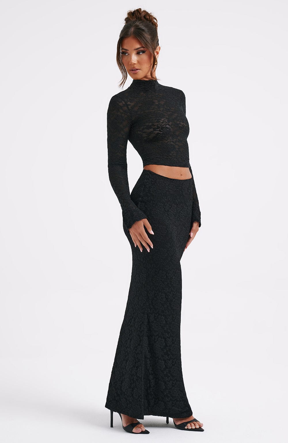 RHEA MAXI SKIRT - BLACK