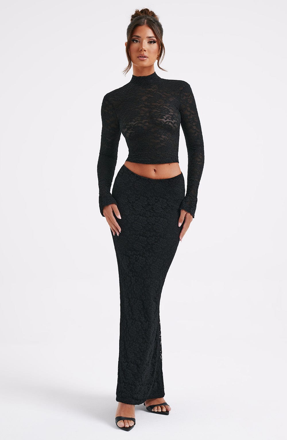 RHEA MAXI SKIRT - BLACK