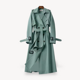 Elegant Classic Trench Coat for Women | Belted Longline Waterproof