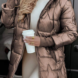 Long Puffer Parka with Fleece-Lined Hood