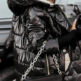 Long Puffer Parka with Fleece-Lined Hood