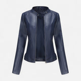 Women’s Heritage Chic Leather Jacket – Stand-Collar Statement Outerwear