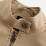 Women’s Heritage Chic Leather Jacket – Stand-Collar Statement Outerwear