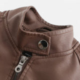 Women’s Heritage Chic Leather Jacket – Stand-Collar Statement Outerwear