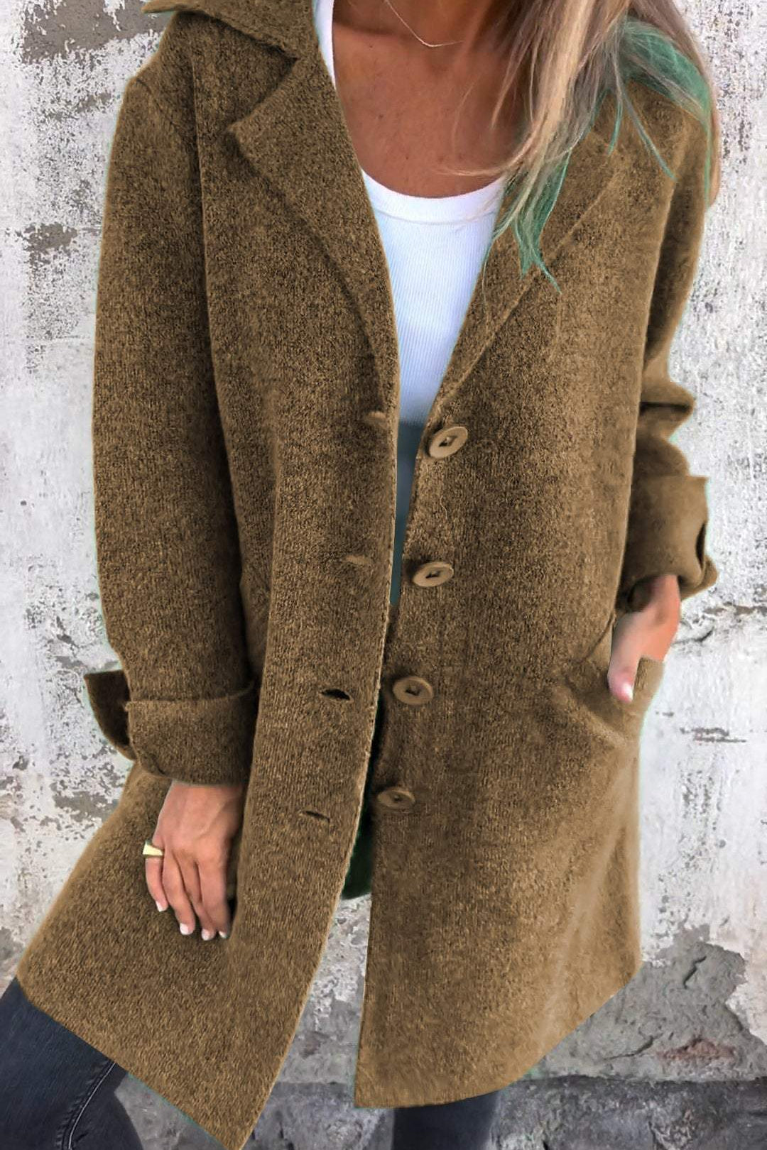 Casual Lapel Single-breasted Long Coat