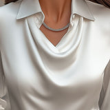 Chic Satin Draped Blouse