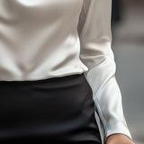 Chic Satin Draped Blouse