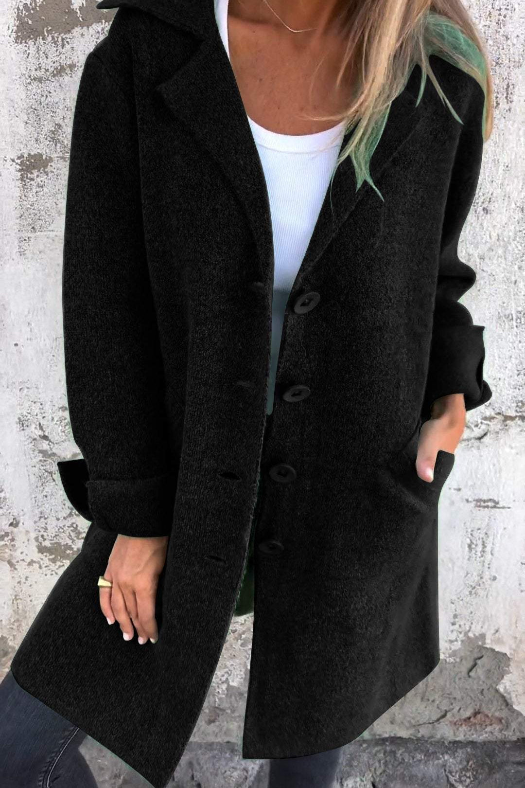 Casual Lapel Single-breasted Long Coat