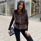 Women’s Brown Faux Fur Waistcoat