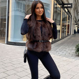 Women’s Brown Faux Fur Waistcoat