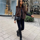 Women’s Brown Faux Fur Waistcoat